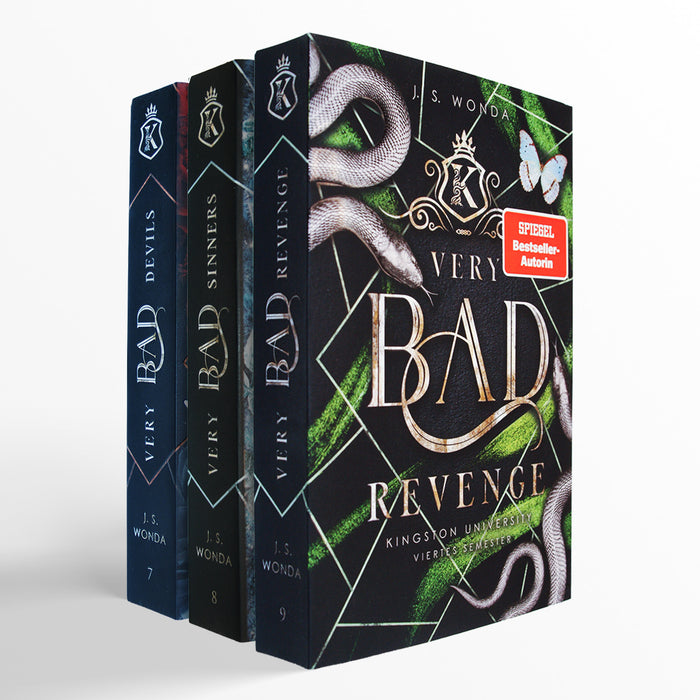 Die Very Bad Kings-Reihe von J.S. Wonda (Band 7–9).