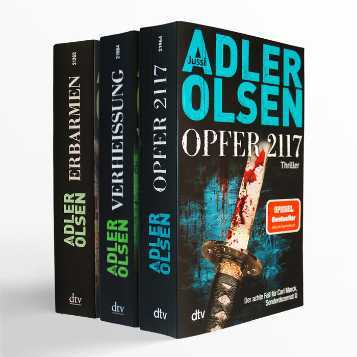 Die Carl-Mørck-Reihe von Jussi Adler Olsen (Band 1, 6 und 8).
